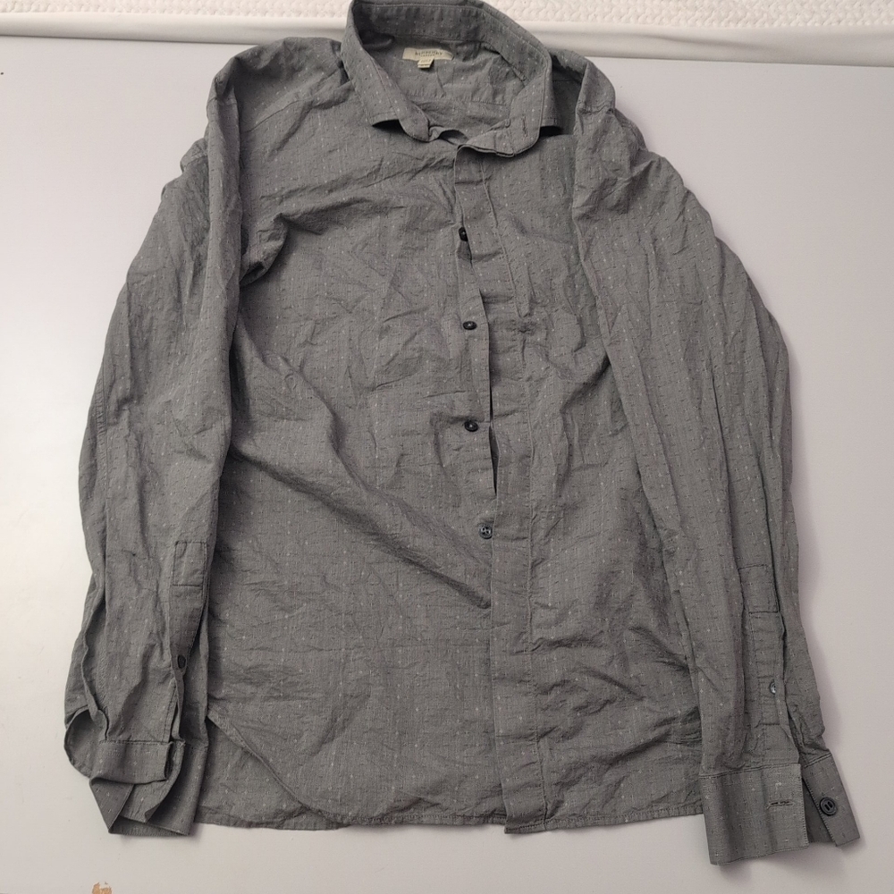 Burberry Gray Casual Button Down Shirt 16 Men